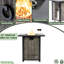 Foyer de table carré en acier de 28 pouces avec cadre enveloppé 50000, combustion continue, pour le jardin et la cour propane, idéal pour l'extérieur