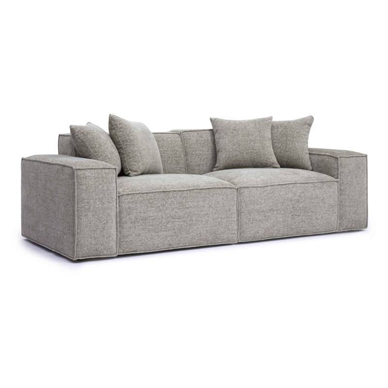 Cherylee Chenille Basketweave Modular Loveseat, Taupe