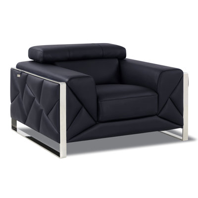 Leather Seat With Foam Padding And Stainless Steel Legs Stylish Chair Featuring Kiln-dried Hardwood