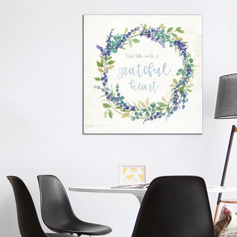 Blue Lavender Wreath by Nan - Wrapped Canvas Gallery-Wrapped Canvas Giclée, 93.98 cm H x 93.98 cm W
