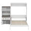 Lit escamotable avec armoire de rangement, support à vin, porte-verre, tiroirs et bande à DEL multicolore-964507303