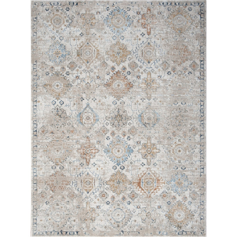 Noble GC_GEN7006 Ivory Area Rug, Rectangle 2' x 3'