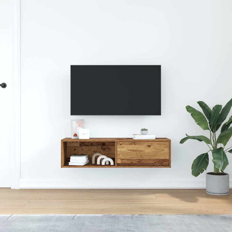 TV Cabinet 80X31x25.5 Cm Engineered Wood, Old Wood, 100 cm