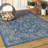 Leonora Bohemian Textured Weave Floral Navy/Gray Indoor/Outdoor Rug-824125808