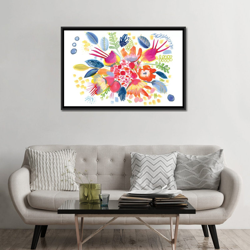 «Sweet Petals» par Sara Franklin, reproduction sur toile tendue, Toile avec cadre noir, Pas de tapis