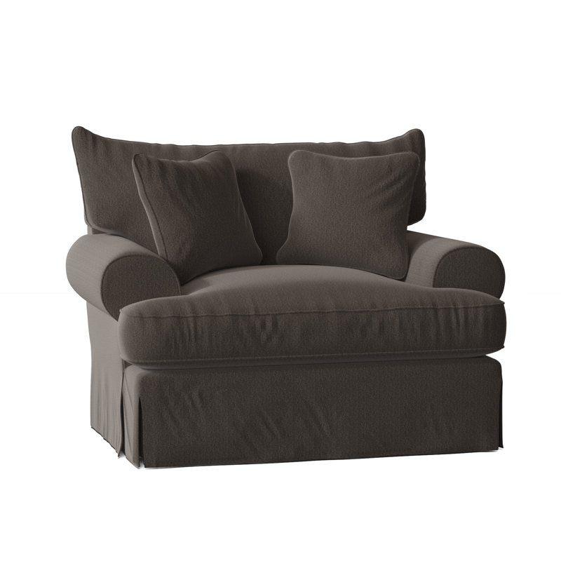 Chalkline Upholstered Armchair, Anello 42 Dark Gray Performance Twill, No
