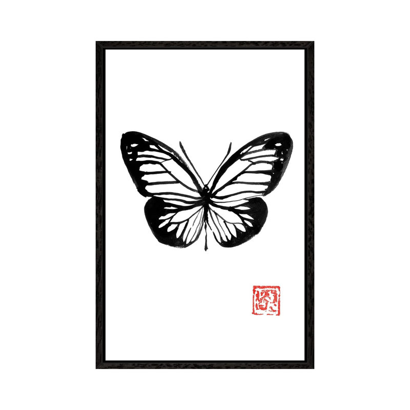 Butterfly by Péchane - Print on Canvas, Black Framed, 152.5 cm H x 101.5 cm W