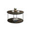 Ensemble de table rustique de style rustique 3 pièces Table basse 1X Table de bout décorative 2X Pôle à deux rangées Rangement brun foncé Salon principal (table incluse seulement)-437657614-437657715