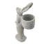 Grand panier de jardin en ciment en forme de lapin, statue de lapin debout pour la décoration du jardin