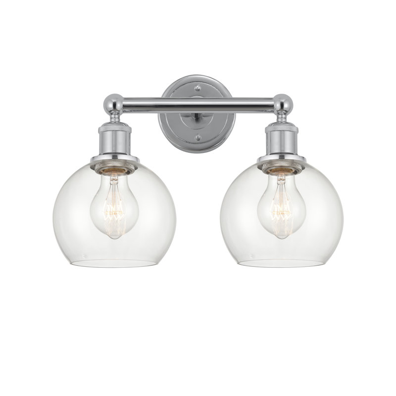 Éclairage pour meuble-lavabo à 2 lumières 15 pouces Cambria, Transparent, Chrome poli