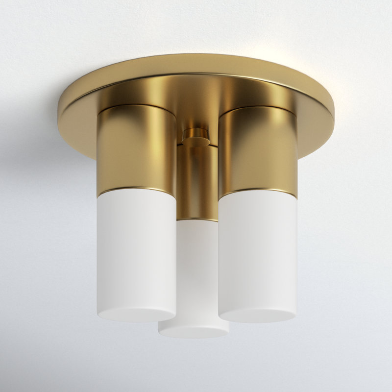 Otto Glass Flush Mount, Aged Brass