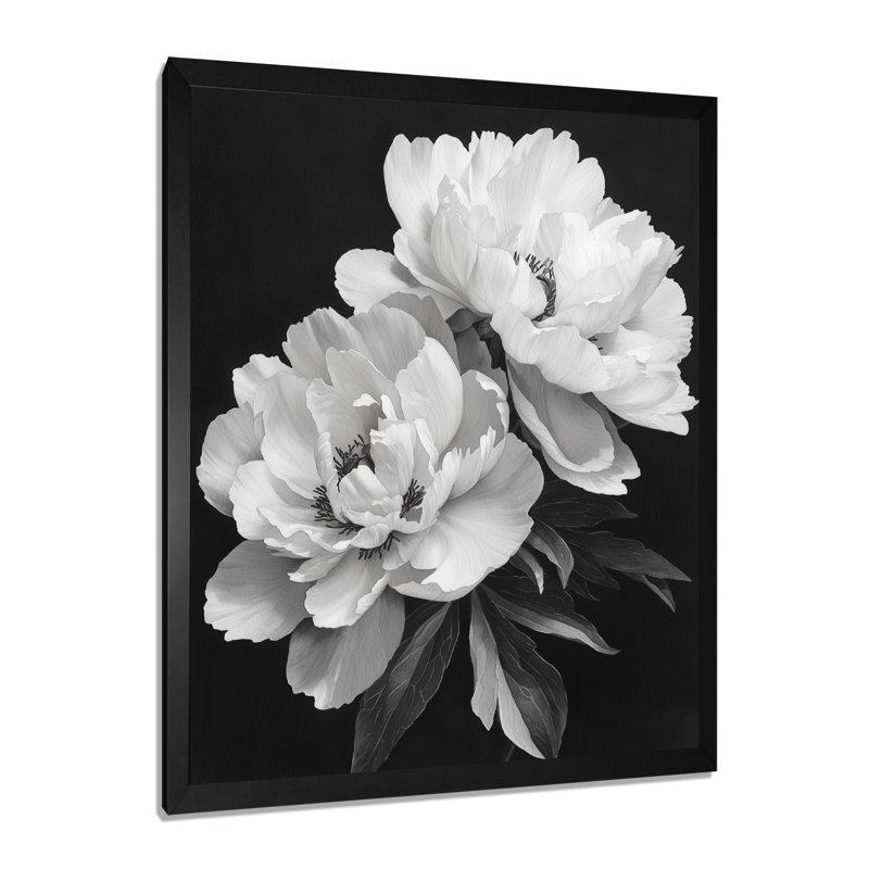Maghull - impressions murales florales, H 44 po x l 34 po, Noir, noir, noir, noir, Reproduction encadrée d'une seule photo