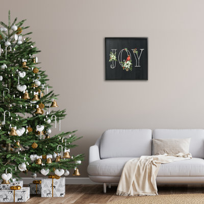 «Joy Letters with Florals», art mural sur toile par Nan