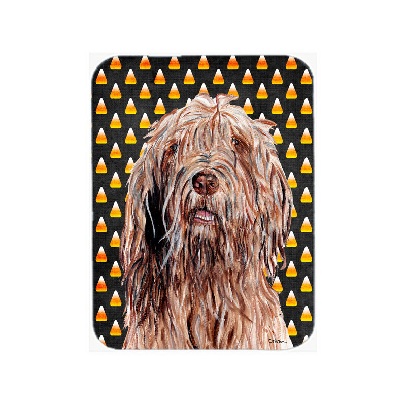 Caroline's Treasures Halloween Candy Corn Otterhound Glass Cutting Board