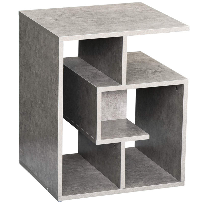 Rep Floor Shelf End Table, Grey