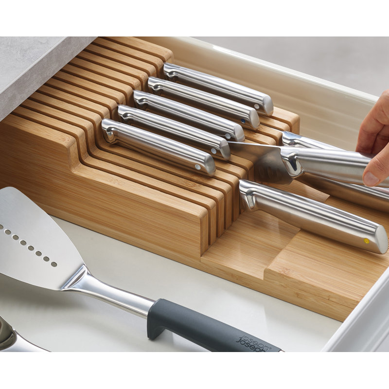 DrawerStore Large Bamboo 2-tier Knife Organizer