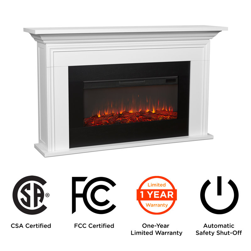 Cleo 76" Landscape Electric Fireplace In White