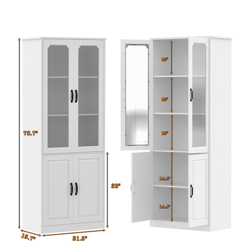Grand garde-manger avec portes en verre