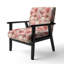 Fauteuil de chalet rembourré rose et blanc avec œillets Blossoming Grace