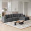 Ensemble de canapé modulaire Chenille Right, en forme de nuage, avec 10 coussins-1065793756