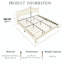 Lit plateforme rembourré avec tête de lit ajustable, rembourré en tissu de lin, lit plateforme simple de style moderne sans sommier-59639018