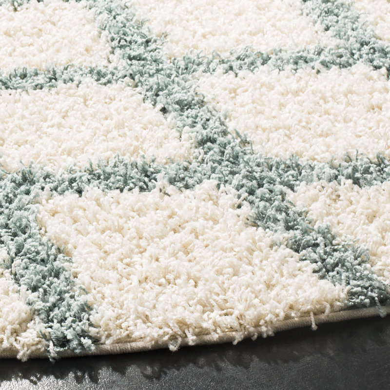 Skyleen Shag Performance Geometric Rug, Round 6'