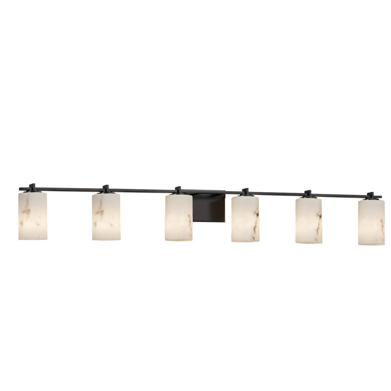 Éclairage pour meuble-lavabo 6 lumières del Keyon, Noir mat, Incandescent