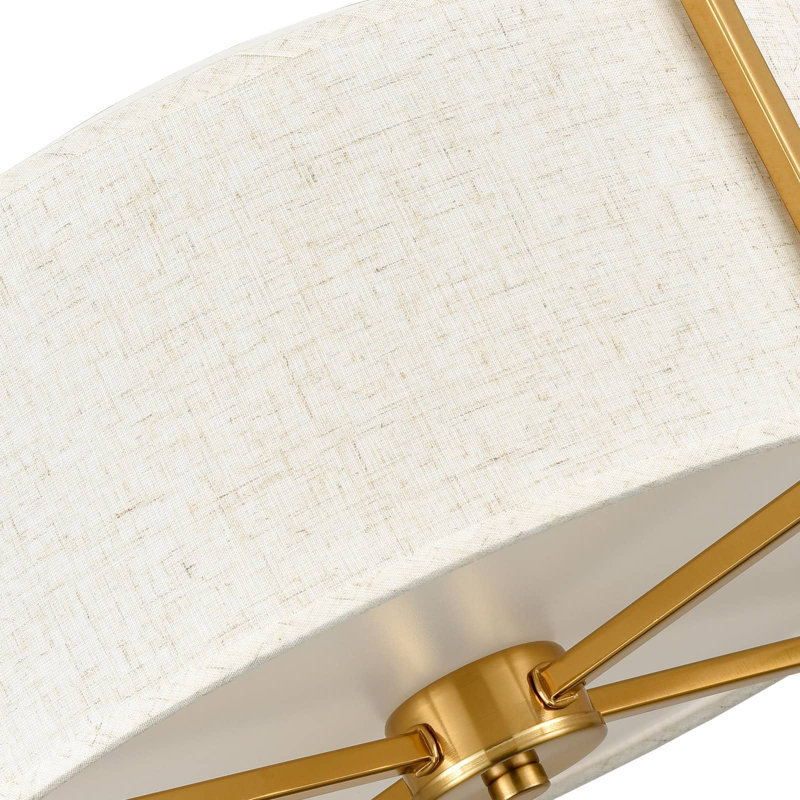 Plafonnier encastré tambour en tissu Mid Century