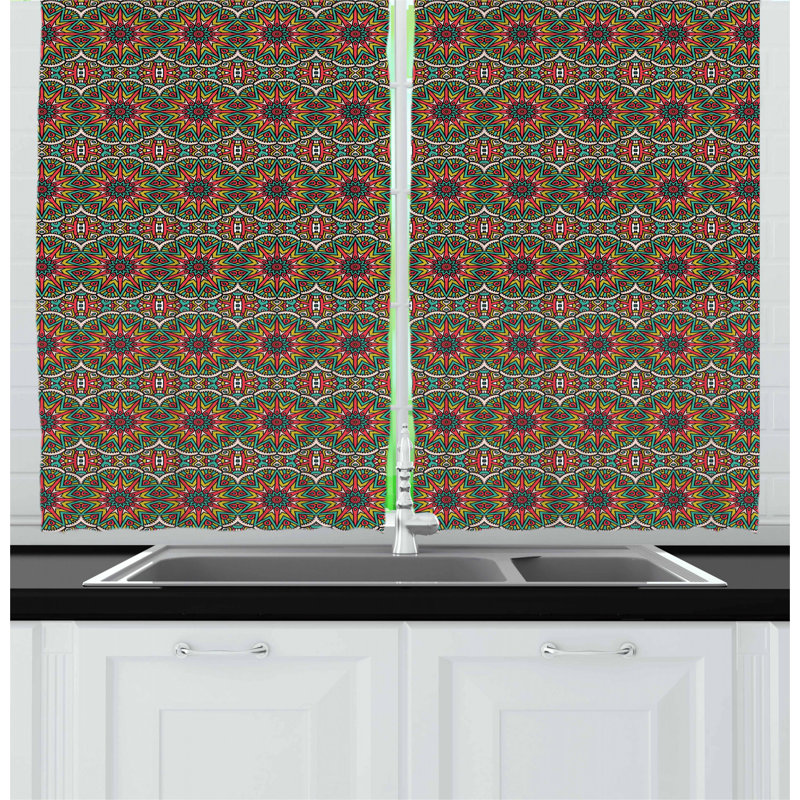 Damask Tailored Kitchen Curtain