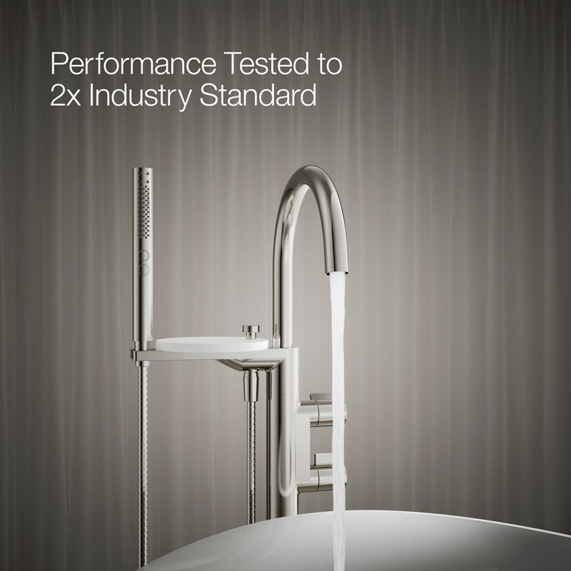 Components Floor-Mount Bath Filler Trim, Polished Nickel, Knob Handle