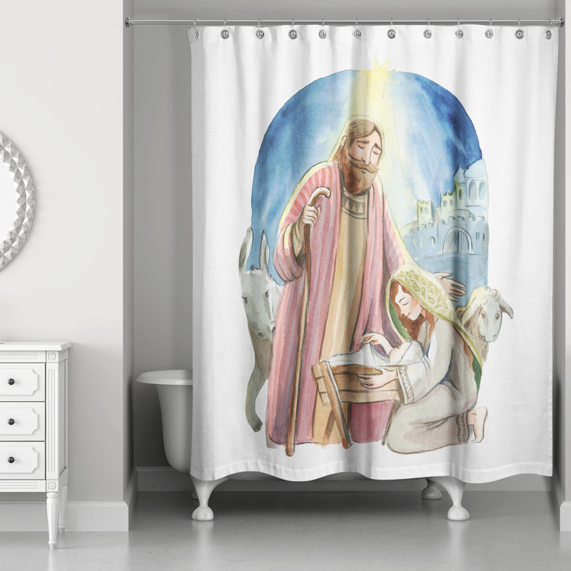 Rideau de douche simple crèche Deann
