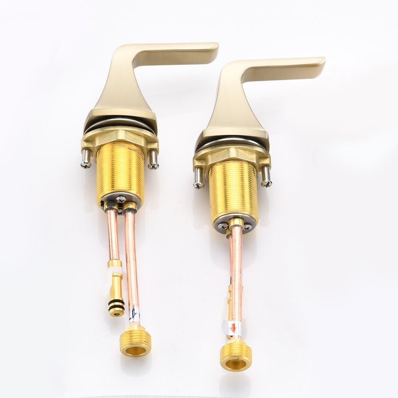 2-handle Bathroom Faucet with Drain Assembly, Brushed Gold