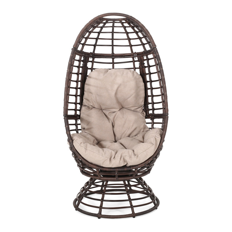 Fauteuil de patio pivotant avec coussins d'eau - Conception moderne de panier pour l'extérieur et l'intérieur l 30,1 po x P 27,58 po H 59,64 po