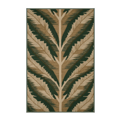 Washable Taro Leaves Hawaiian Area Rug