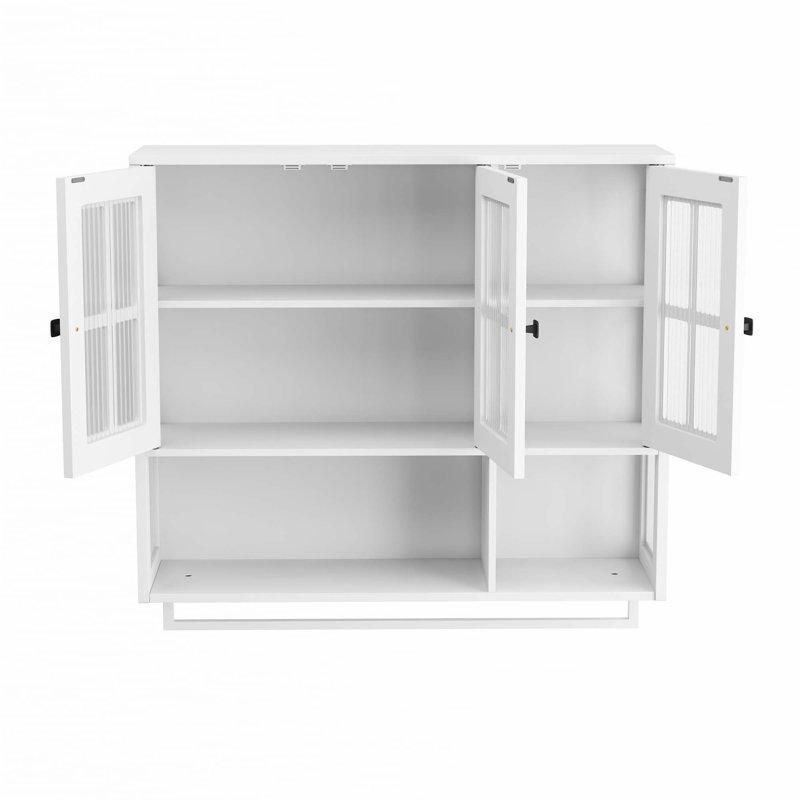 3-Door Bathroom Wall Cabinet, White