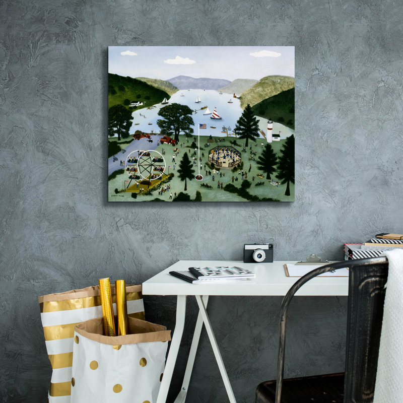  «Lake Front Carnival» par C Munro, art mural sur toile, 24 po x 20 po