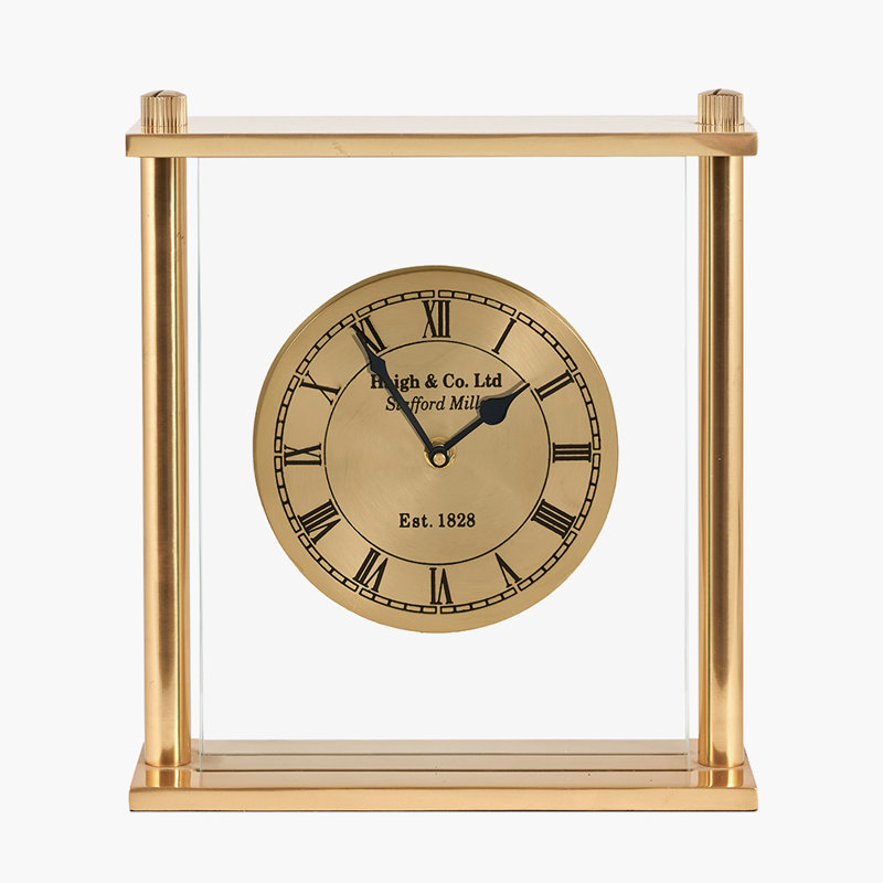 Roman Numeral Metal Electric Tabletop Clock, Gold
