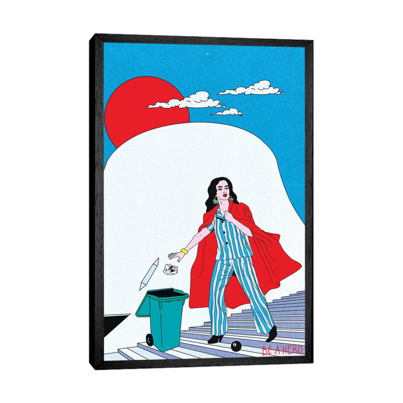 Hero by Cosmo - Print on Canvas, 101.6cm H x 20.32cm W x 3.81cm D, Black Framed Canvas