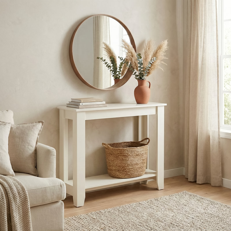 Weddel Basilico Console Table, Ivory