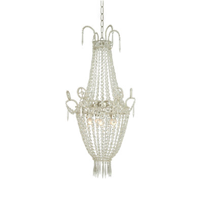 5-Light Chrome Chandelier With Clear Crystals