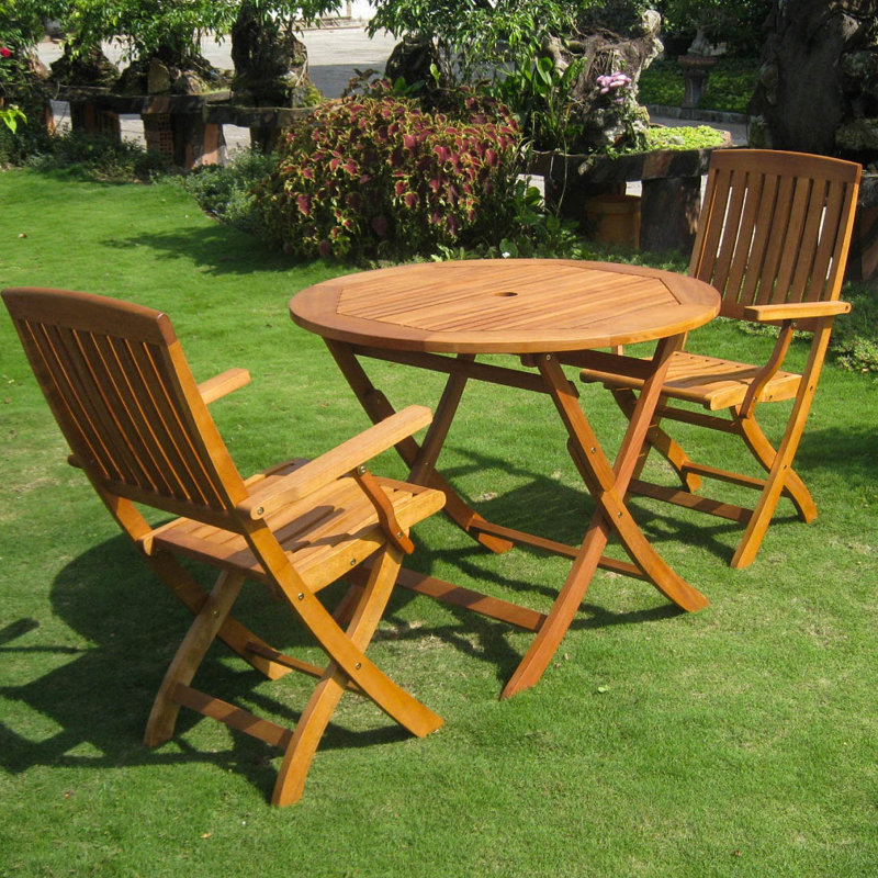 Blaser 2 - Person Wood Patio Dining Set with Round Table