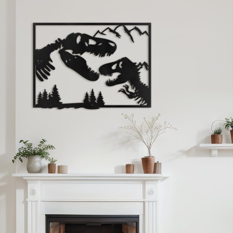 Wall Decor Metal, 24" H x 36" W x 0.05" D, Black