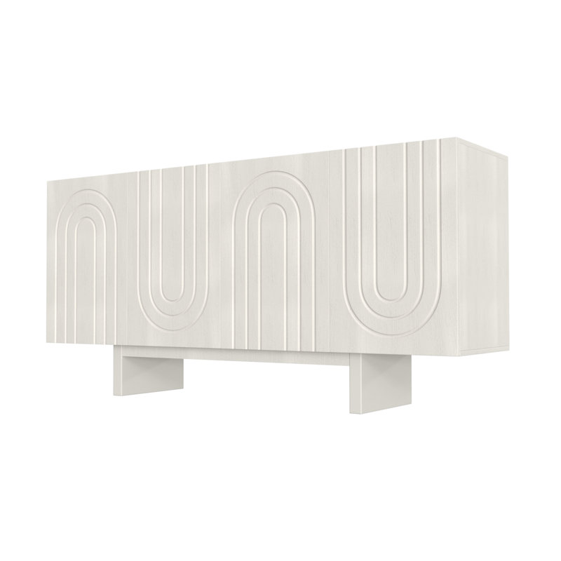 Buffet moderne en bois Deantre, Crème