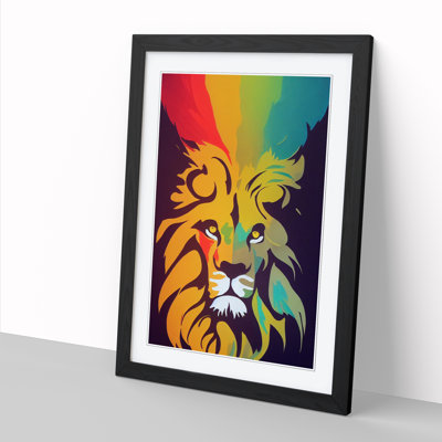 Lion Paint Dabs - Single Picture Frame Print