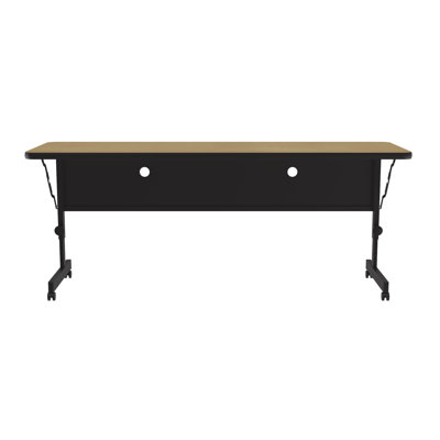 Rectangle 3 Person Height Adjustable Flip Top 60'' L Modular Training Table with Casters