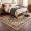 Tapis traditionnel persan à médaillon délavé en épine-vinette, coloris or, gris, vert et ivoire, antidérapant, à poils courts, idéal pour l'intérieur et l'extérieur, adapté aux animaux domestiques, pour salon, chambre, salle à manger, entrée, couloir, bureau. Lavable.-992281442
