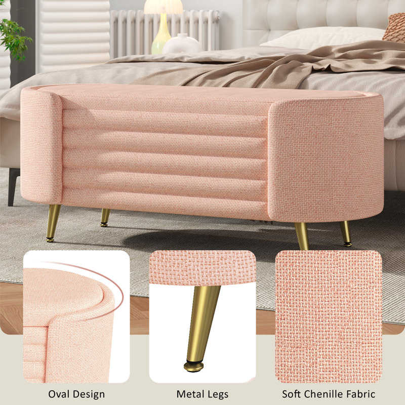  Banc avec repose-pieds Modern, Rose