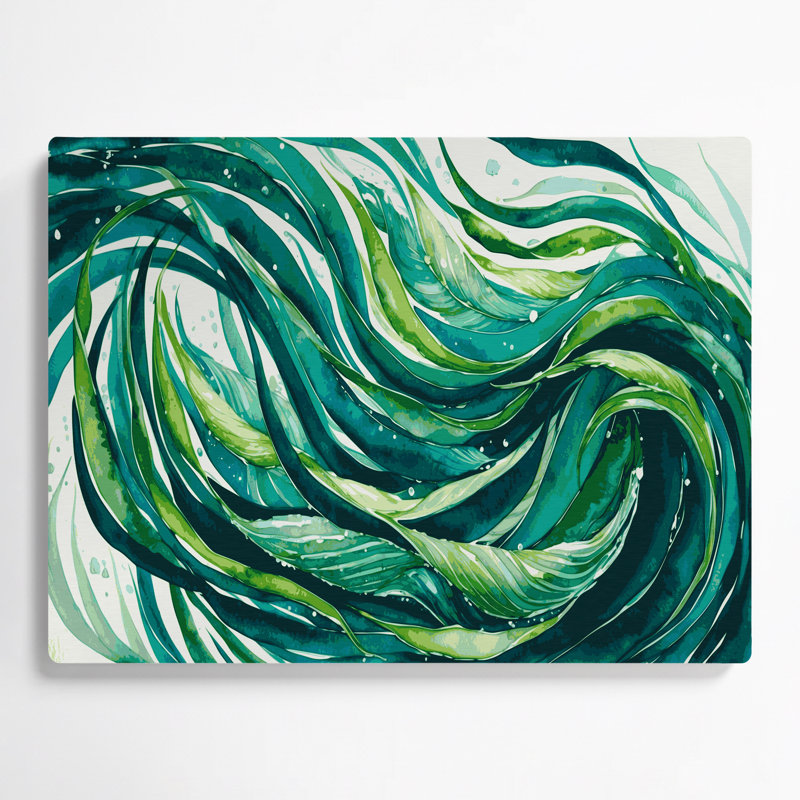 Art mural en métal vert légumes Wakame, H 20 po x l 30 po