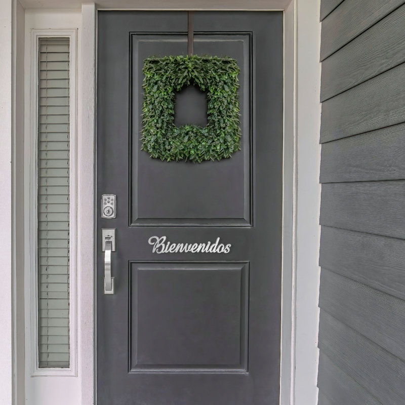 Bienvenidos Door Greeting, Satin Nickel