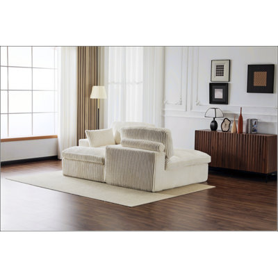 Double méridienne intérieure, canapé-lit rembourré surdimensionné d'intérieur avec siège profond, canapé-lit de luxe pour le confort du salon, aucun assemblage requis